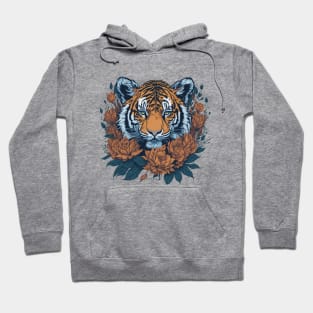 Tiger head with flowers and foliage t-shirt design, apparel, mugs, cases, wall art, stickers, water bottle T-Shirt T-Shirt Hoodie